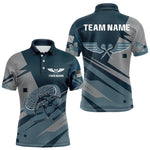 Blisscorners Blue Cracked Dartboard Custom Darts Polo Shirt For Men - Darts Team Jersey MT1007