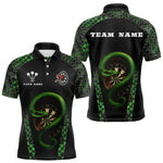 Blisscorners Fierce Green Serpent Dartboard Men's Darts Team Shirt - Custom Name For Players LM2206