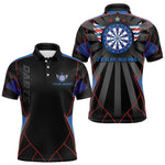 Blisscorners Red And Blue Wings Dartboard Custom Darts Polo Shirt For Men - Darts Team Jersey MT1007