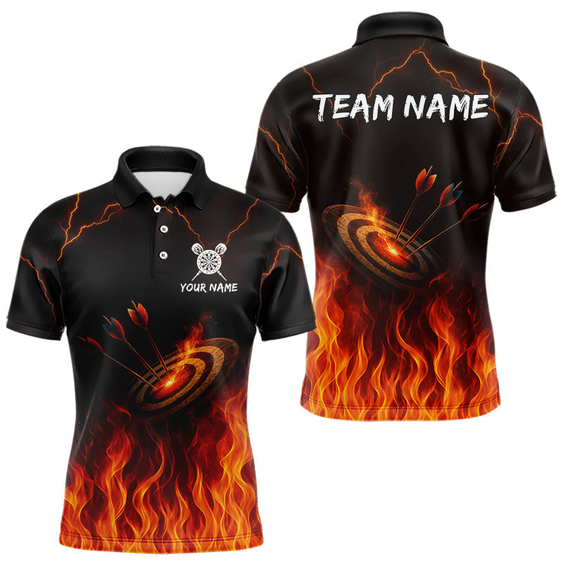 Blisscorners Flaming Darts & Arrow Custom Darts Polo Shirt For Men - Darts Team JerseyMT1007