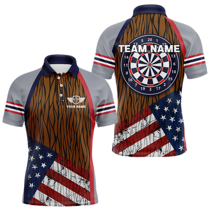 Blisscorners US Flag Dartboard Grunge Patriotic Darts Shirt For Men - Custom Dart Player Jersey LM2206