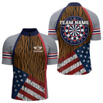 Blisscorners US Flag Dartboard Grunge Patriotic Darts Shirt For Men - Custom Dart Player Jersey LM2206