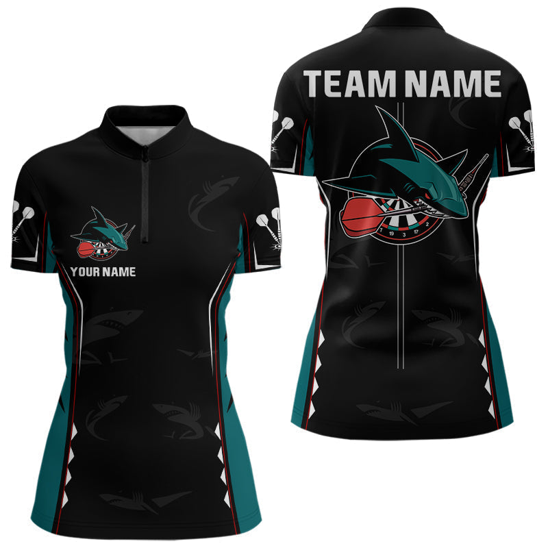 Blisscorners Azure Shark Holding Dart Arrow Darts Shirt For Men - Custom Dart Player Jersey MT2306