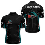 Blisscorners Azure Shark Holding Dart Arrow Darts Shirt For Men - Custom Dart Player Jersey MT2306