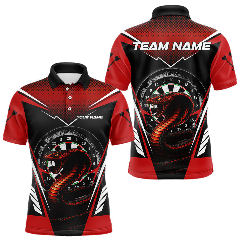 Blisscorners Maroon Cobra & Dartboard Men's Darts Polo Shirt - Custom Name For Darts Jersey LM1307