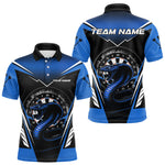 Blisscorners Azure Cobra & Dartboard Men's Darts Polo Shirt - Custom Name For Darts Jersey LM1307