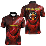 Blisscorners Lightning Red Flame Hand & Darts Men's Darts Shirt - Custom Name For Players LM3006