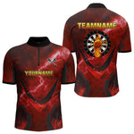 Blisscorners Lightning Red Flame Hand & Darts Men's Darts Shirt - Custom Name For Players LM3006