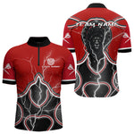 Blisscorners Lightning Dark Lion Dartboard Red Darts Shirt For Men - Custom Name For Players MT2306