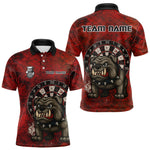 Blisscorners Bull Dog And Dartboard Red Grunge Darts Shirt For Men - Custom Name & Team Jersey LM3006