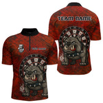 Blisscorners Bull Dog And Dartboard Red Grunge Darts Shirt For Men - Custom Name & Team Jersey LM3006