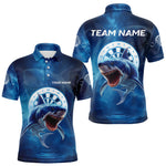 Blisscorners Personalized Fishing Shark & Dartboard Custom Dart Polo Shirts For Men, Dart Jerseys LM2007