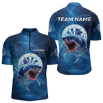 Blisscorners Personalized Fishing Shark & Dartboard Custom Dart Polo Shirts For Men, Dart Jerseys LM2007