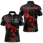 Blisscorners Red Ferocious Bull Grunge Dartboard Darts Shirt For Men - Custom Name & Team Jersey LM3006