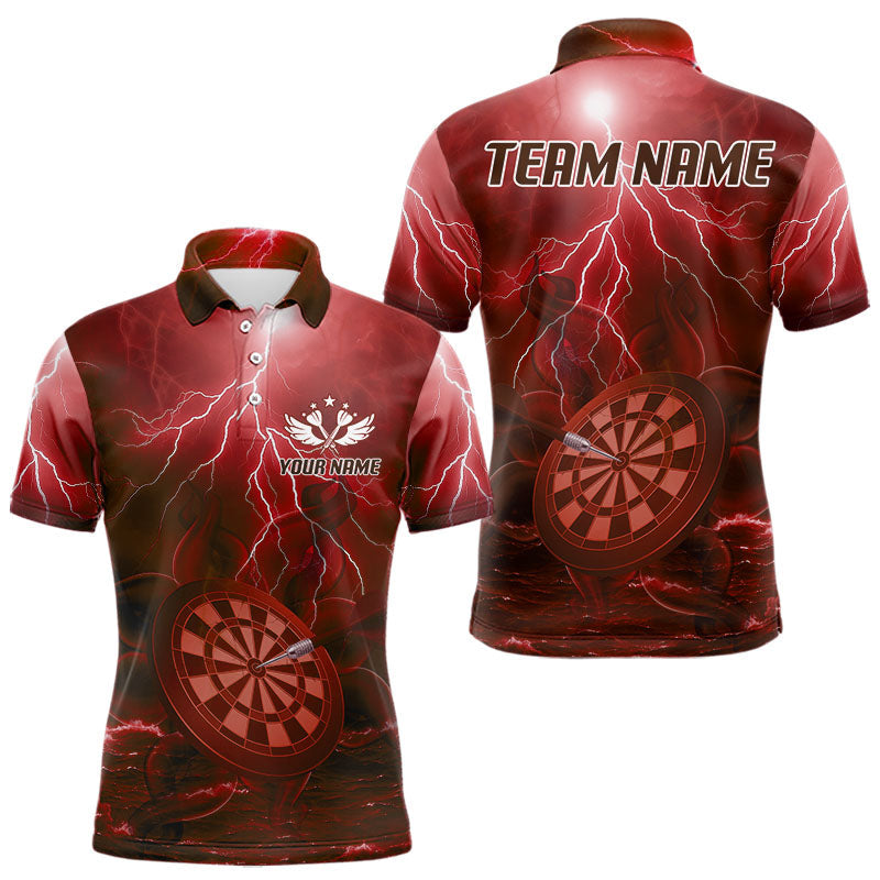 Blisscorners Thunder Dartboard In The Ocean Red Darts Shirt For Men - Custom Name & Team LM3006