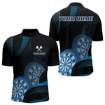 Blisscorners Three Blue-Dartboard 3D Tribal Darts Shirt For Men - Custom Name & Team Jersey LM3006