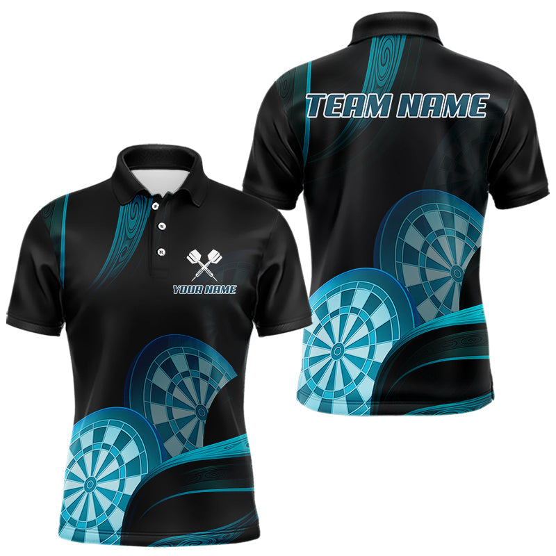 Blisscorners Three Turquoise-Dartboard 3D Tribal Darts Shirt For Men - Custom Name & Team Jersey LM3006