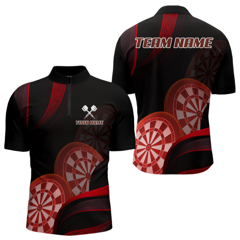 Blisscorners Three Red-Dartboard 3D Tribals Dart Shirt For Men - Custom Name & Team Jersey LM3006