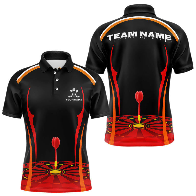 Blisscorners Red Dartboard & Dart Arrow Darts Shirt For Men - Custom Team Name - Darts Jersey
