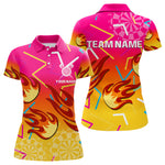 Blisscorners Flames In Vibrant Pink & Yellow Darts Funny Shirt For Men - Custom Team Name LM1625