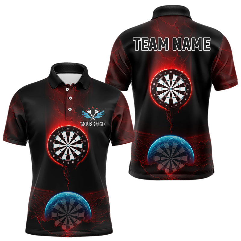 Blisscorners Thunder Dartboards Men's Darts Shirt - Custom Name & Team | Opt1 - Blue Red LM3006