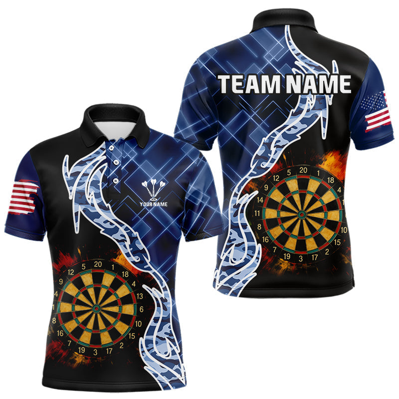 Blisscorners Colorful Splash Dartboard & Cobalt Camo Darts Shirt For Men - Custom Team Name LM1625