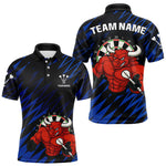 Blisscorners Maroon & White Bull Holding Dart Arrow Darts Shirt For Men - Custom Team Name LM1625