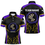 Blisscorners Yellow And Purple Lightning Scratched Dartboard Darts Shirt For Men - Custom Name LM1625