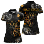 Blisscorners Black Ferocious Wolf & Gold Dartboard Darts Team Shirt For Men - Customizable Name