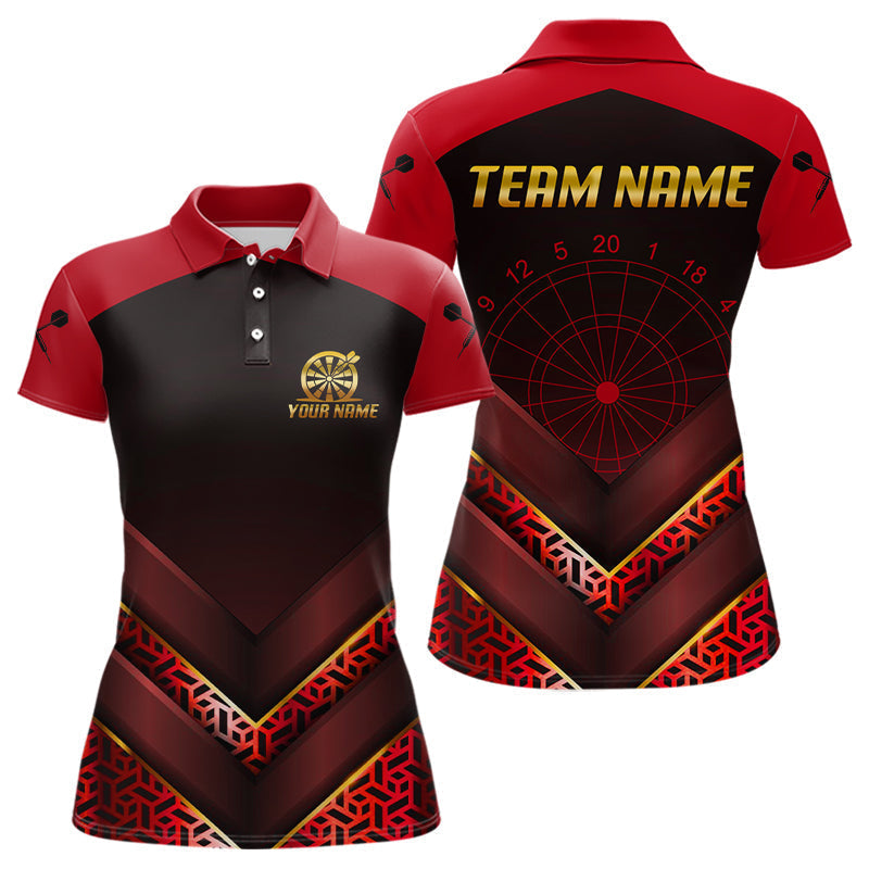 Blisscorners Black & Red Geometric Men's Dart Shirt - Custom Name Shirt For Dart Players MT1006