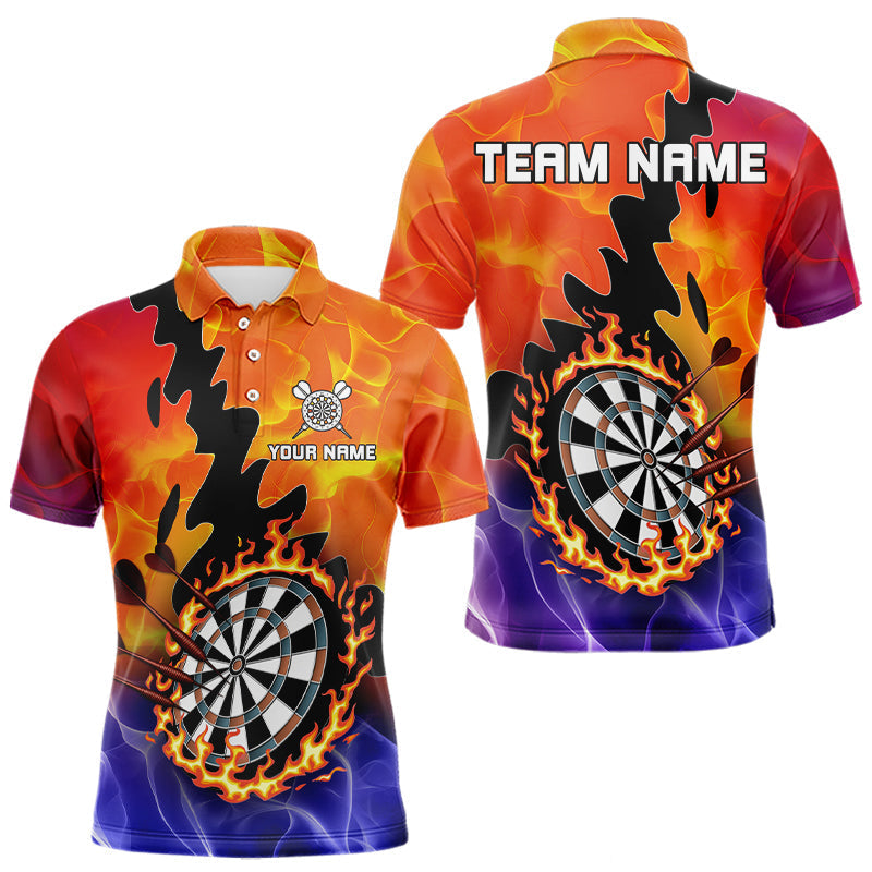 Maxxcorners Flaming Dartboard Multi Color Darts Shirt For Men - Personalized Name For Players MT0307