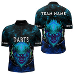 Blisscorners Flame Skull Dartboard Men's Darts Polo Shirt - Custom Name For Players 1 LM1307