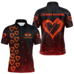 Blisscorners Flame Heart Dart Arrow Men's Darts Shirt Polo Jersey Custom Name For Players MT1007