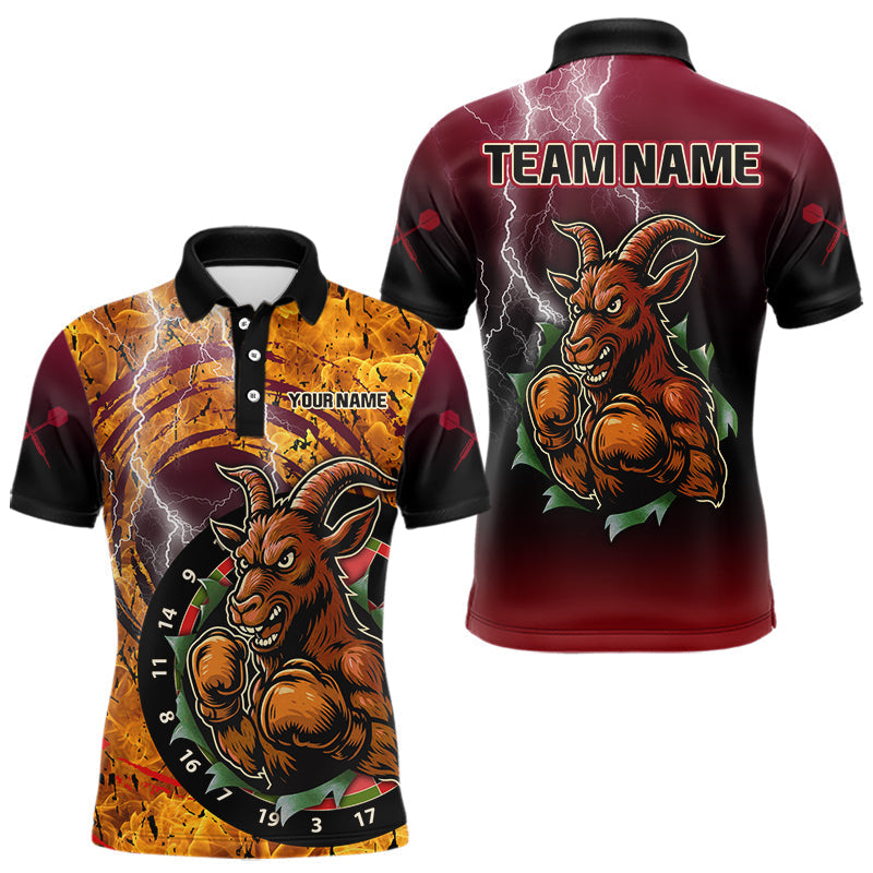 Blisscorners Brown Boxing Goat Dartboard Colorful Darts Shirt For Men - Custom Darts Jersey LM2206
