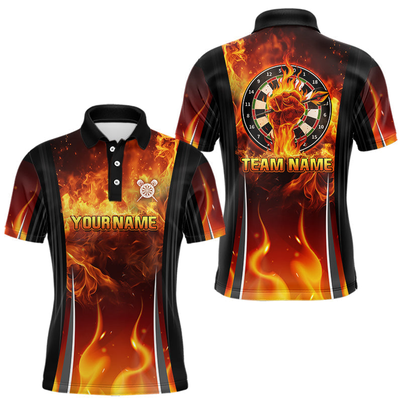 Blisscorners Flaming Hand Holding Dart Arrow Men's Darts Shirt - Custom Name For Darts Jersey MT2306