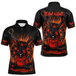 Blisscorners Flaming Rabbit & Orange Dartboard Darts Shirt For Men - Custom Name & Team Jersey LM3006