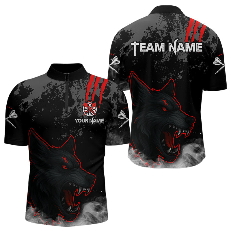 Blisscorners Black Darts Wolf Shirt Grunge Pattern For Men - Custom Team & Player Name LM1625