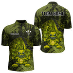 Blisscorners Crazy Rabbit Dartboard Arrows Grunge Darts Shirt For Men - Custom Name & Team | Opt2 - MilitaryLM3006