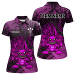 Blisscorners Crazy Rabbit Dartboard Arrows Grunge Darts Shirt For Men - Custom Name & Team | Opt3 - Purple LM3006