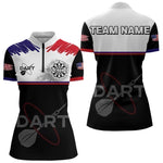 Blisscorners American Flag Grey Smoke Dartboard Men's Darts Shirt - Custom Name For Darts Jersey