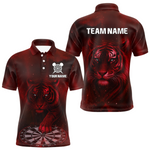 Blisscorners Red Galaxy Tiger Dartboard Men's Darts Team Shirt - Custom Name For Darts Jersey LM1506