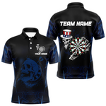 Blisscorners USA Gothic Skull Dartboard Men's Darts Team Shirt - Custom Name For Players MT1706