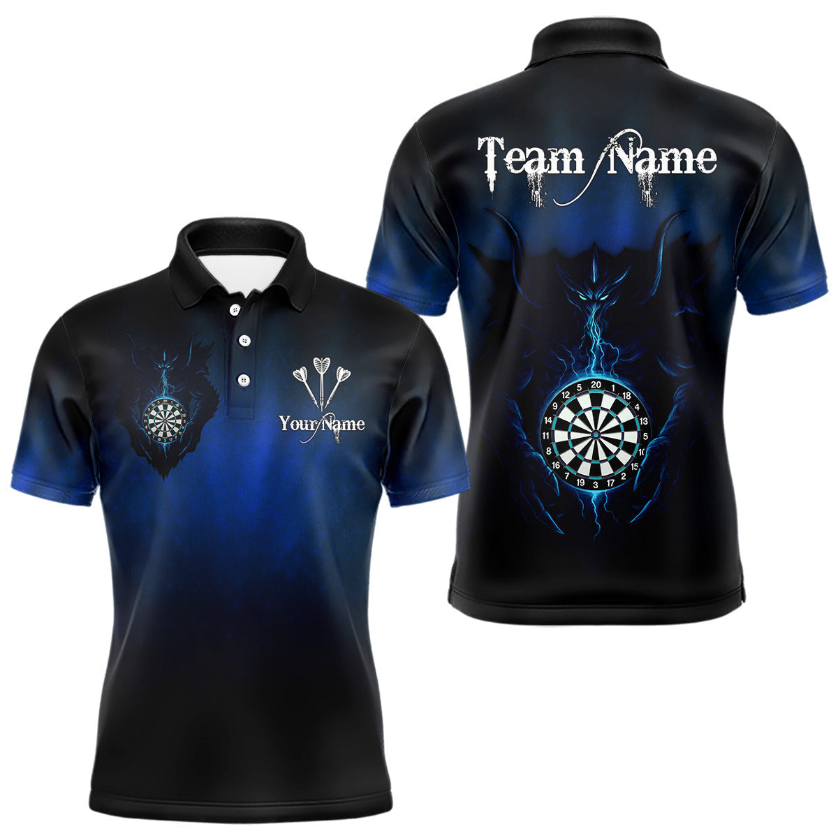 Blisscorners Lightning Dartboard Men's Darts Polo Shirt Custom Name For Players - Darts Jersey MT1007