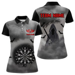 Blisscorners The Grim With Grey Smoke Black Dartboard Darts Shirt For Men - Custom Darts Jersey MT2306