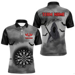 Blisscorners The Grim With Grey Smoke Black Dartboard Darts Shirt For Men - Custom Darts Jersey MT2306