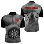 Blisscorners The Grim With Grey Smoke Black Dartboard Darts Shirt For Men - Custom Darts Jersey MT2306
