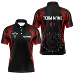Blisscorners Custom Men's Darts Shirt With Red And Darkness Dartboards, Darts Team Jersey