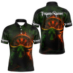 Blisscorners Orange Flaming Dartboard & Bull Darts Shirt For Men - Custom Name & Team Jersey LM3006