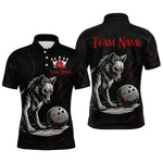 Blisscorners Wolf Bowling Shirt for Men Custom Bowling Team Jersey Black Polo & Quarter-Zip Bowling Unisex MT1607