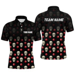 Blisscorners Skull Bowling Shirt Personalized Polo Bowling Team jersey Pattern Bowling League